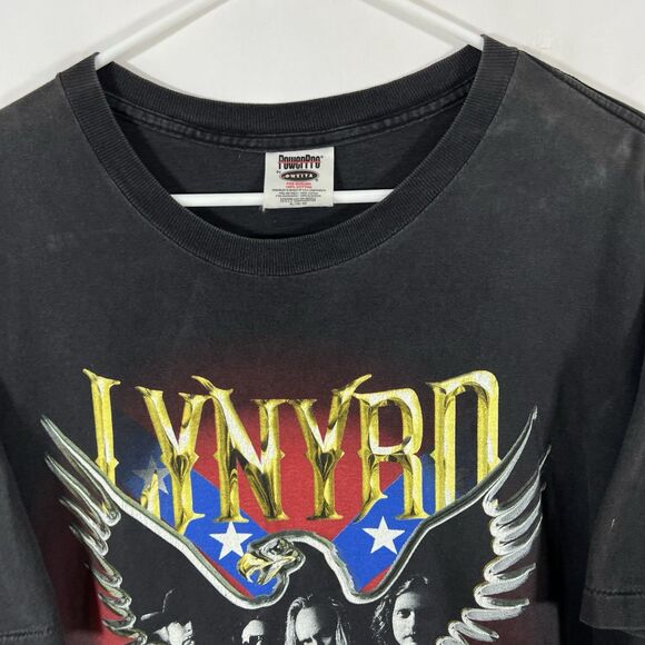 Vintage Lynyrd Skynyrd 1999/2000 Tour T Shirt XL Black Single Stitch Oneita - Picture 3 of 14